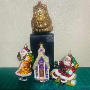 Christopher Radko And Kurt Adler Blown Glass Christmas Ornaments Lot Of 4 Santa